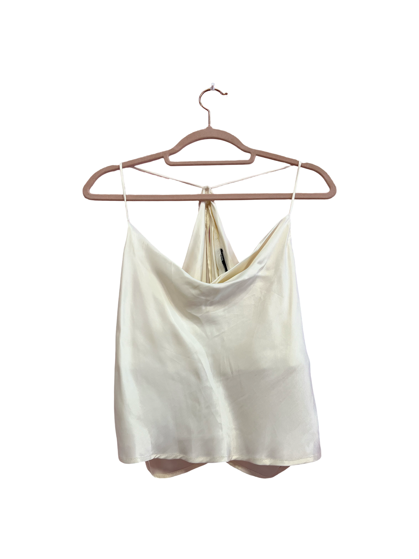 Zara Satin Open Back Tank Top