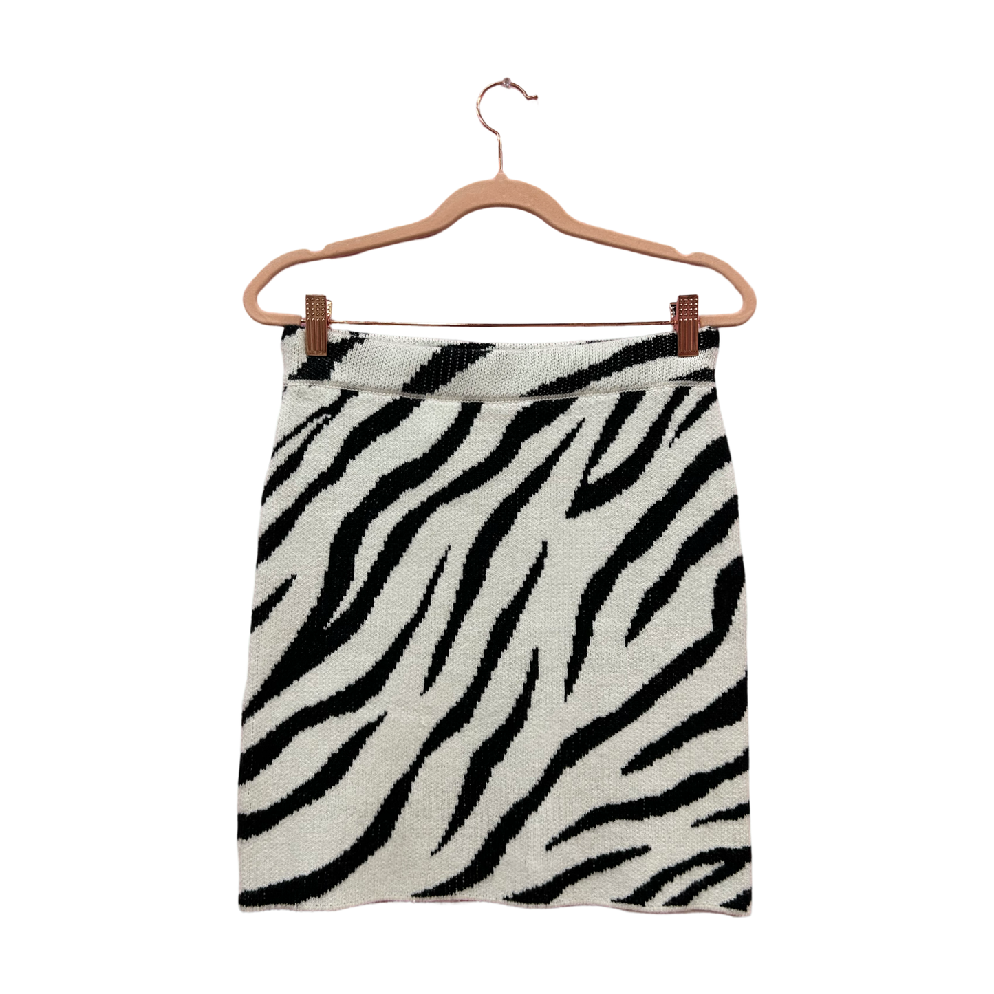 Superdown Zebra Detail Knit Skirt