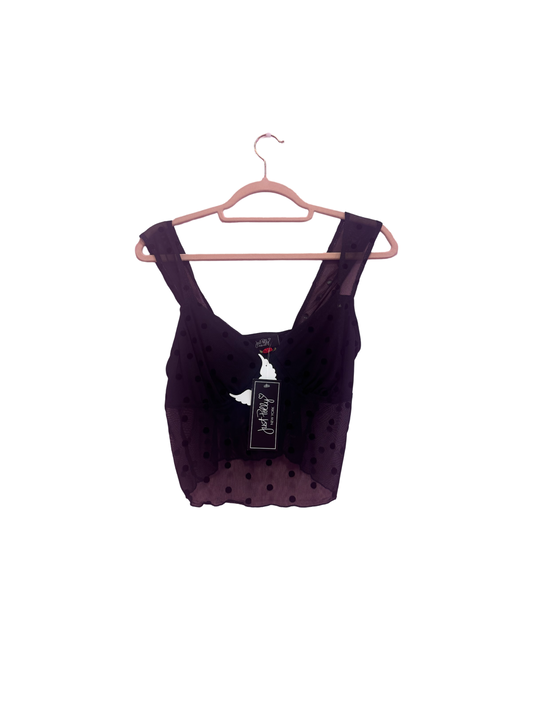 Just Polly Rose Detailed Mesh Tank