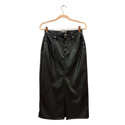 Universal Black Leather Maxi Skirt