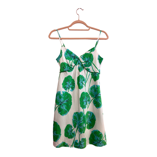 Diane Von Leaf Silk Mini Dress