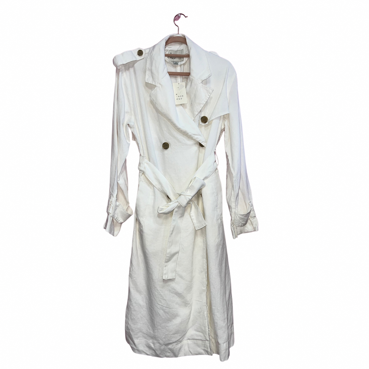 A New Day White Button Up Dress