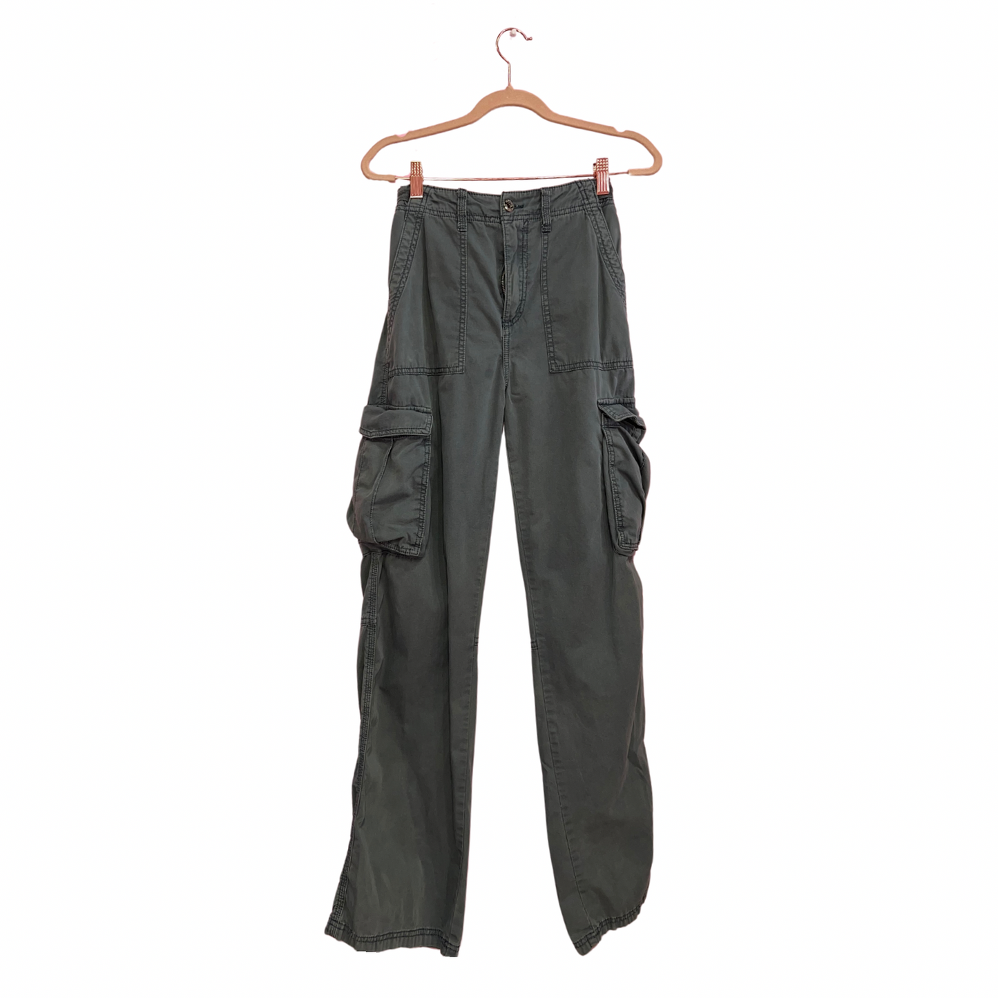 BERSHKA Gray Cargo Straight Pants