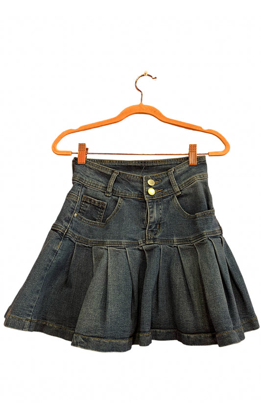 Denim Ruffled Skirt