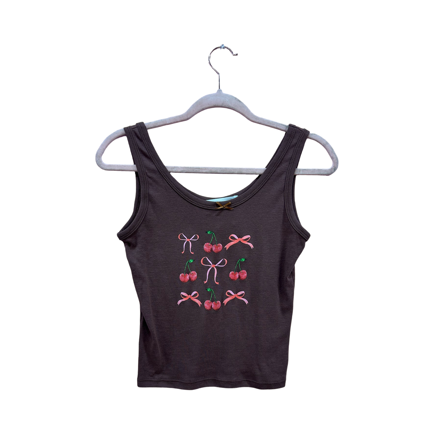 Cherry Bow Print Tank Top