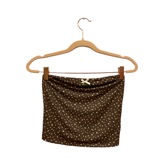 Just Polly Floral Brown Tube Top