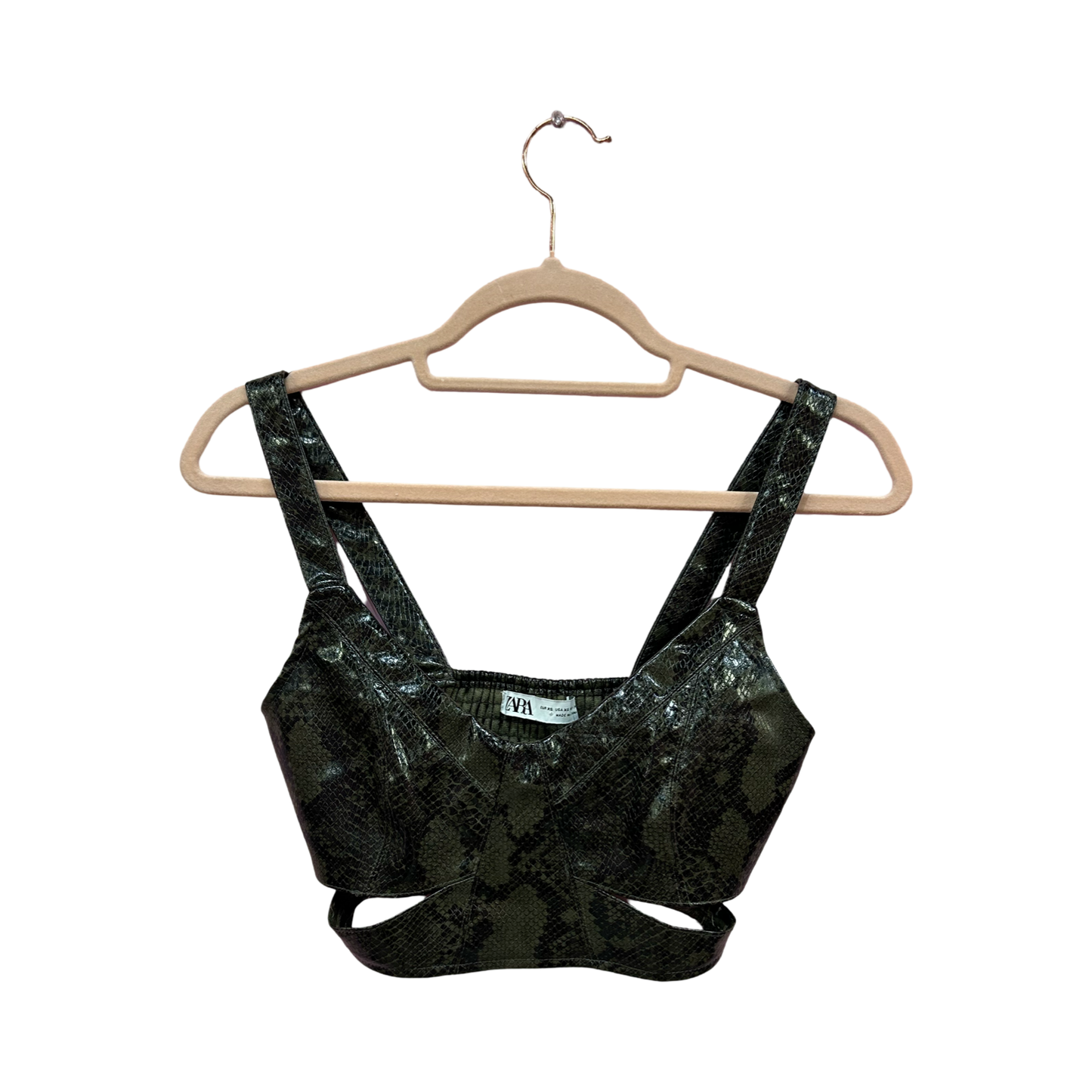 Zara Snakeskin Cutout Top