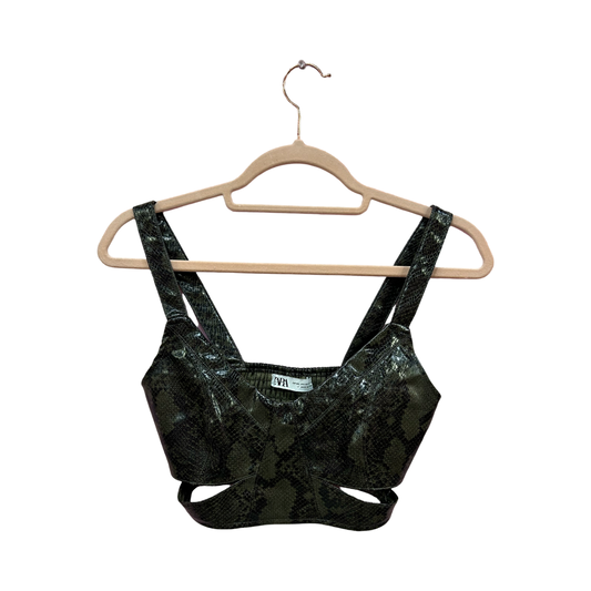 Zara Snakeskin Cutout Top